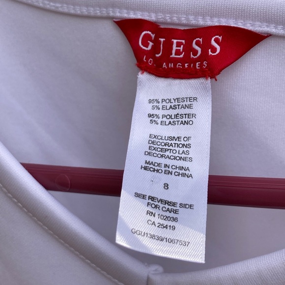 Guess White Dress w/ Multicolor Stripes, Wmns Sz 8 Rare Find! Y2K vibes! Unique! - Picture 3 of 6